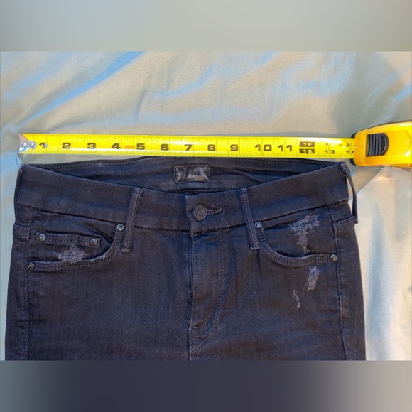 Mother Denim Looker Ankle Fray Guilty as Sin black Distressed Size 25 - Picture 11 of 13